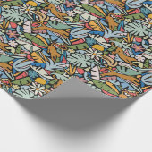 Papier Cadeau Illustration moderne de la jungle de Tiki au milie (Coin)