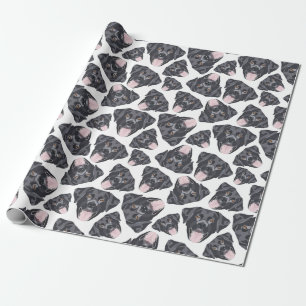 Papier Cadeau Illustration motif noir Labrador