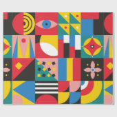 Papier Cadeau Illustration néo-géométrique. Formes géométriques  (Plat)
