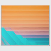 Papier Cadeau Illustration orange et turquoise (Plat)