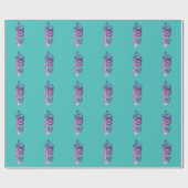 Papier Cadeau Illustration originale de dessin de plumes (Plat)