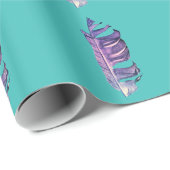 Papier Cadeau Illustration originale de dessin de plumes (Coin rond)