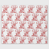 Papier Cadeau Illustration Red Elephant (Plat)
