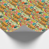 Papier Cadeau Illustration Retro Food Comic (Coin)