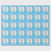 Papier Cadeau Illustration Samoyed dog (Plat)