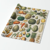 Papier Cadeau Illustration scientifique végétale des fruits (Déroulé)