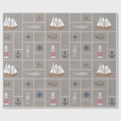 Papier Cadeau Illustration thématique marine (Plat)