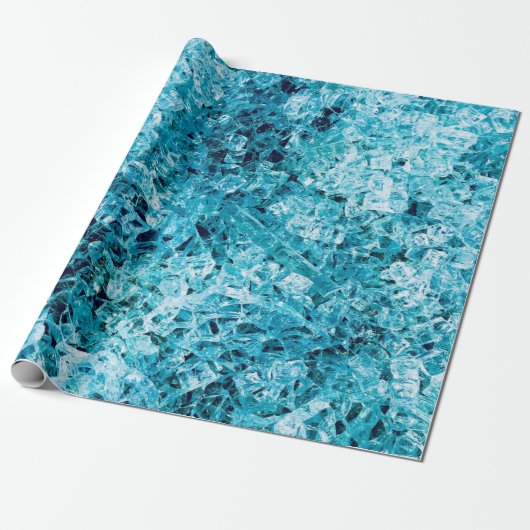 Papier Cadeau illustration turquoise (Déroulé)