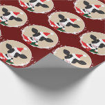 Papier Cadeau Illustration Vache Santa Hat Novelty Christmas<br><div class="desc">Papier d'emballage de Noël de nouveauté pour un motif de vaches dans chapeaux de Santa à l'intérieur rond,  décoratif,  cadres. Le papier d'emballage a un arrière - plan bordeaux et est juste amusant.

Vache Santa Hat Nouveau Papier à enveloppement de NoëlDesign    de jour férié|   ©Melissa Patton</div>