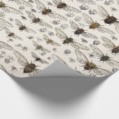 Papier Cadeau Illustration vintage de cigales (Coin)
