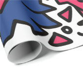 Papier Cadeau Illustration vintage de Doodle, dessin animé (Coin rond)