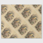 Papier Cadeau Illustration vintage de Nuthatch (Plat)