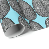 Papier Cadeau Illustration vintage d'esprit humain (Coin rond)