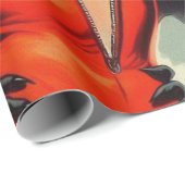 Papier Cadeau Illustration vintage Devil Girls (Coin rond)