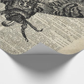 Papier Cadeau Illustration vintage d'insecte de mite à la page (Coin)