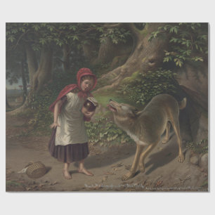 Papier Cadeau Illustration vintage du conte de fée du Petit Chap
