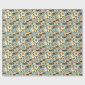 Papier Cadeau Illustration vintage Poméranie sans fil (Plat)