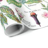 Papier Cadeau Illustrations botaniques Papier d'enveloppement (Coin rond)