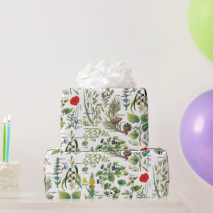 Papier Cadeau Illustrations botaniques Papier d'enveloppement