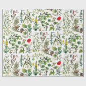 Papier Cadeau Illustrations botaniques Papier d'enveloppement (Plat)