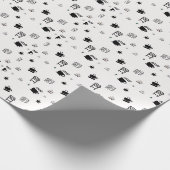 Papier Cadeau Illustrations de café noir et blanc (Coin)