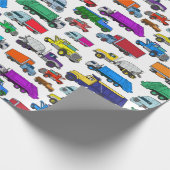 Papier Cadeau Illustrations de camionnette de style dessin animé (Coin)