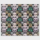 Papier Cadeau Illustrations de hiboux mignons motif (Plat)