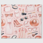 Papier Cadeau Illustrations de mode. Motif transparent (Plat)