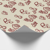 Papier Cadeau Illustrations de Noël rouge papier d'enveloppement (Coin)