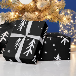 Papier Cadeau Illustrations des arbres blancs mignons Motif de N