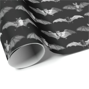 Papier Cadeau Illustrations détaillées de chauves-souris de diff