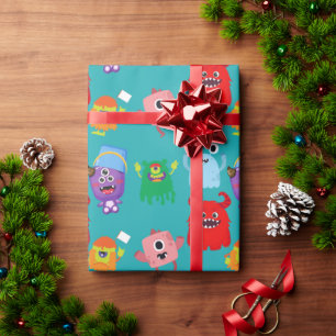 Papier Cadeau Illustré Enfant Monstre