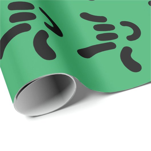 Papier Cadeau ILY (I Love You) ASL - Gift Wrapper GREEN (Coin rond)