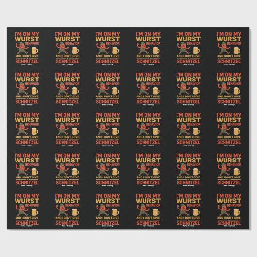 Papier Cadeau I'm On My Wurst Behavior Funny Oktoberfest Lover  (Plat)