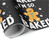 Papier Cadeau I'm So Baked Gingerbread Man Christmas Cookie Bake (Coin rond)