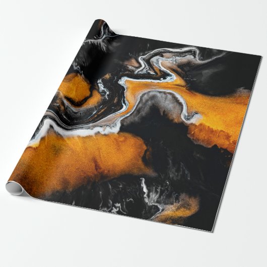 Papier Cadeau Image acrylique liquide avec peintures mixtes arti (Déroulé)