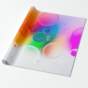 Papier Cadeau Image artistique colorée de goutte d'huile sur l'e
