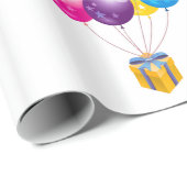 Papier Cadeau Image Ballons pour l'emballage du papier (Coin rond)