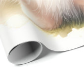 Papier Cadeau Image d'aquarelle mignonne Pomeranian (Coin rond)