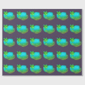 Papier Cadeau Image d'art de chat bleu gras mou (Plat)