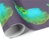 Papier Cadeau Image d'art de chat bleu gras mou (Coin rond)