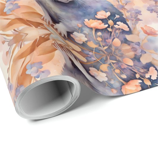 Papier Cadeau Image de l'aquarelle de la souris (Coin rond)