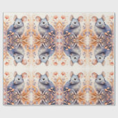 Papier Cadeau Image de l'aquarelle de la souris (Plat)