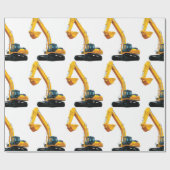 Papier Cadeau Image de l'excavateur de caniveau pour papier bril (Plat)