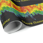 Papier Cadeau Image de radar de chasseur de tempête (Coin rond)