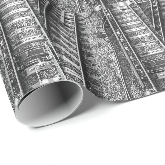 Papier Cadeau Image de voies ferrées (Coin rond)