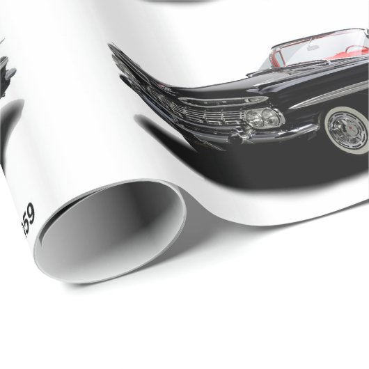 Papier Cadeau Image de voiture classique pour papier brillant (Coin rond)