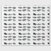 Papier Cadeau Image de voitures classiques pour papier d'emballa (Plat)