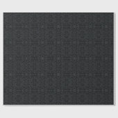 Papier Cadeau Image Miroir Abstraite Chaînée Grise Sur Fond Noir (Plat)