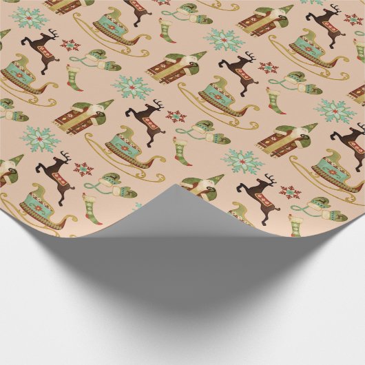 Papier Cadeau Images de Noël Vintage (Coin)